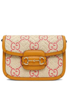Gucci Horsebit 1955 Rosa Raffia-Umhängetasche – Laufsteg-Katalog