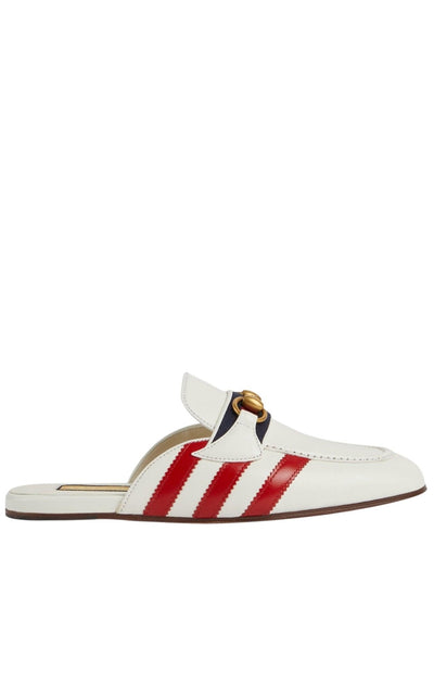 Gucci Horsebit x Adidas Leather Slipper in White - Runway Catalog