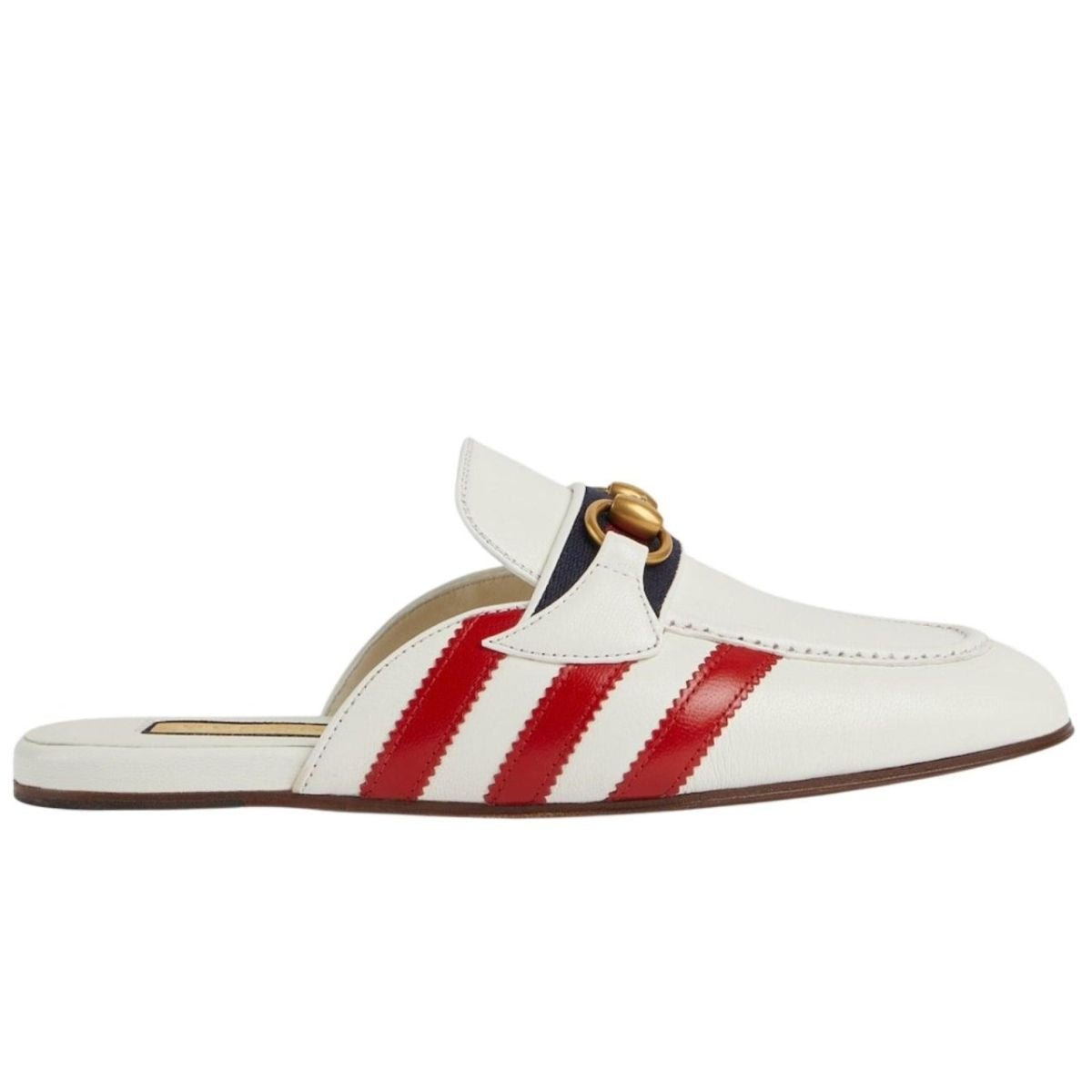 Pantoufles en cuir Gucci Horsebit x Adidas, couleur blanche - Catalogue Runway