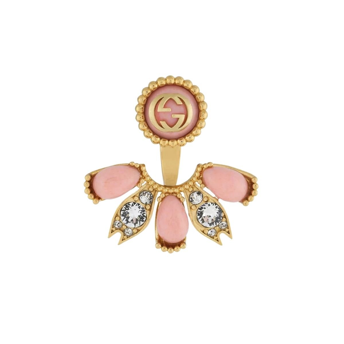 Gucci Interlocking G Crystal Single Earring in Gold - tone Brass - Runway Catalog