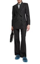 Zapatillas de pelo sintético con las G entrelazadas de Gucci en azul - Catálogo de pasarela