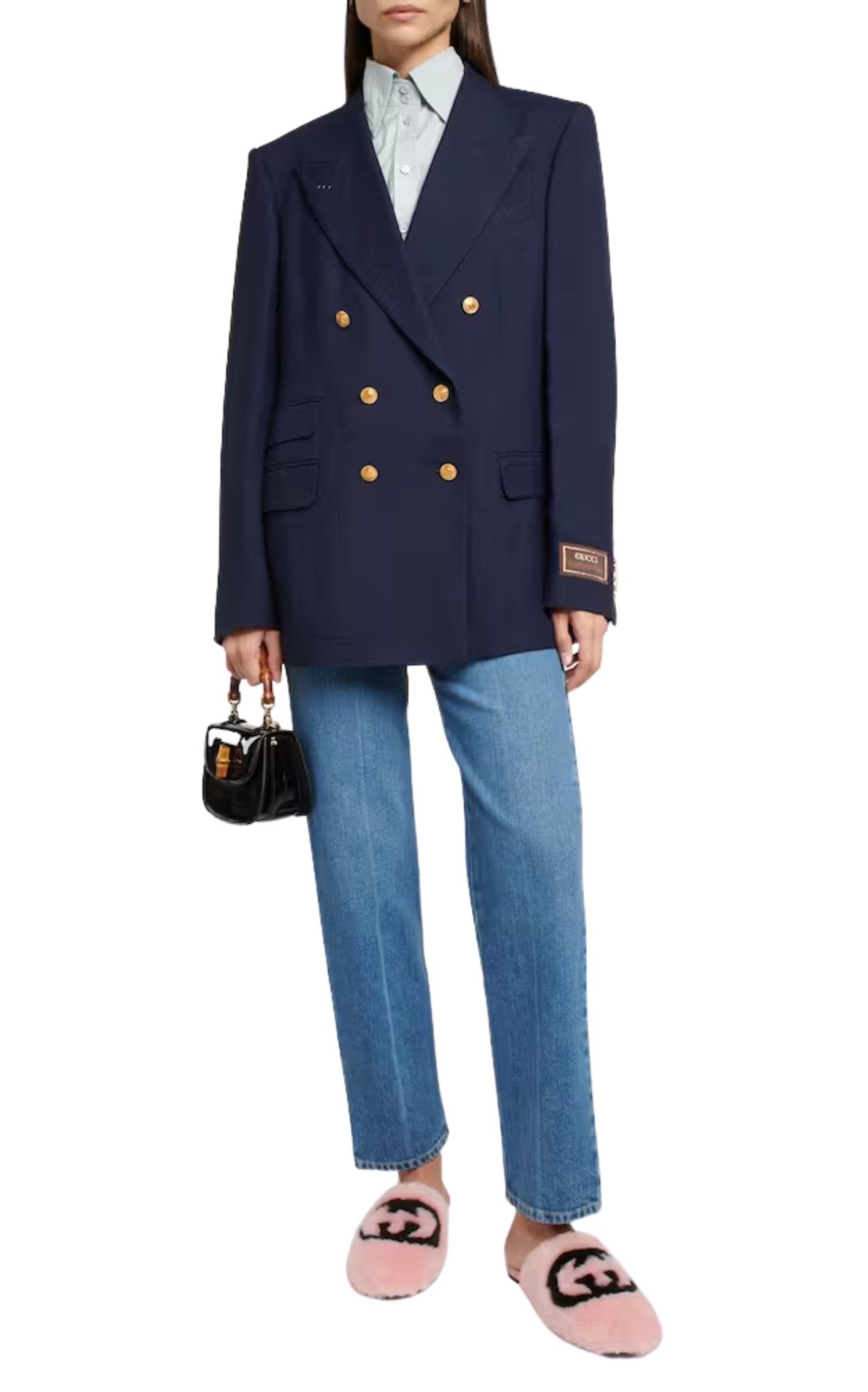 Gucci Interlocking G Faux Fur Slippers in Pink - Runway Catalog