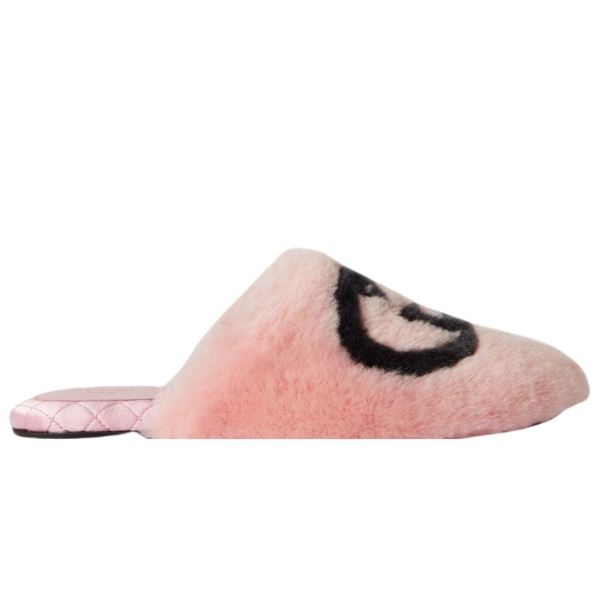Gucci Interlocking G Faux Fur Slippers in Pink