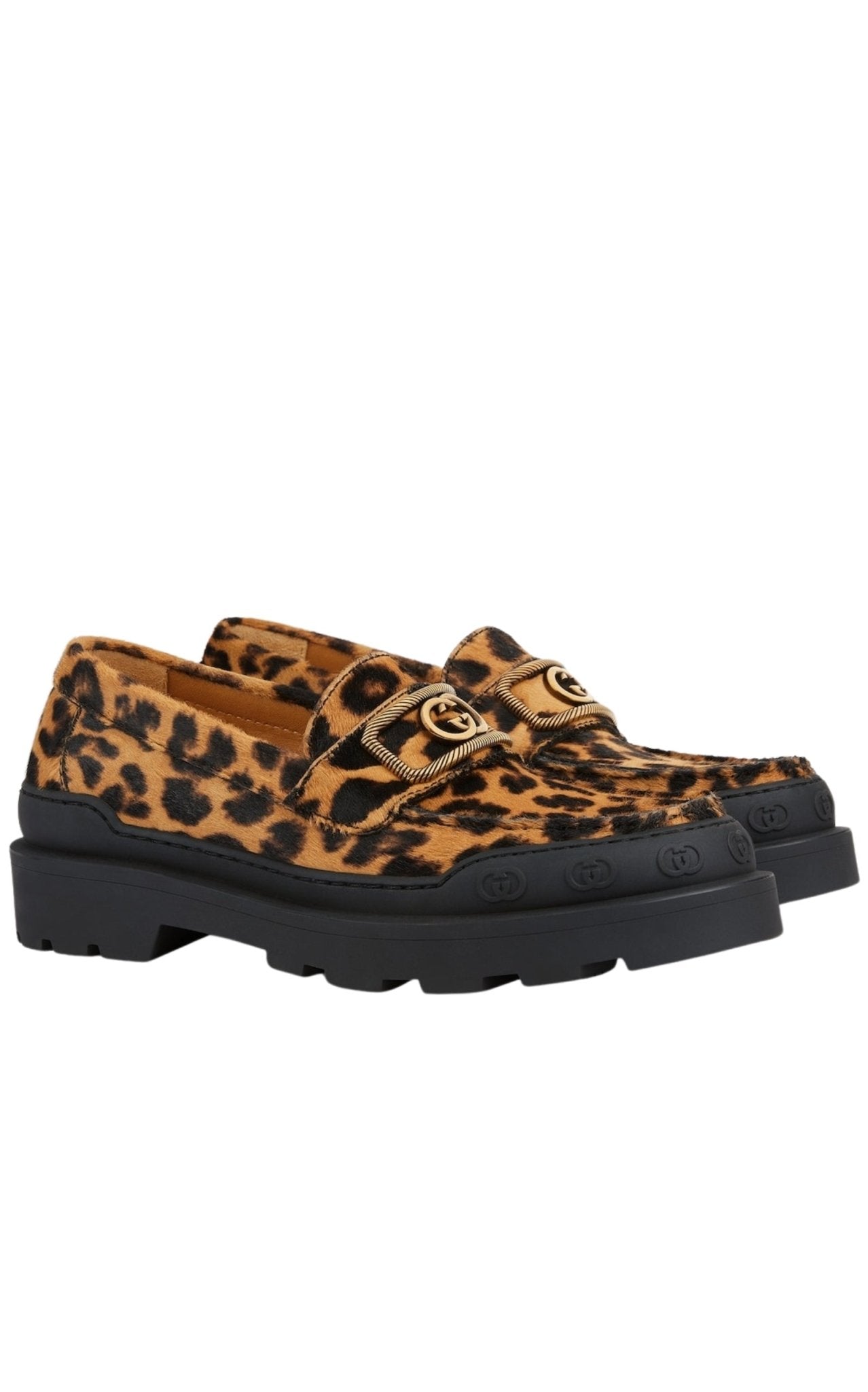 Gucci Leopard Print Leather Loafer