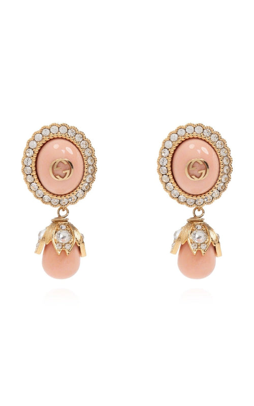 Pearl Embellished Earrings G 14k White Gold Color Drop Earrings. SKU: EG9902W45PL  main image 3