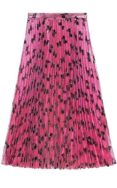 Gucci Iridescent Bow Lurex Pleated Skirt - Runway Catalog