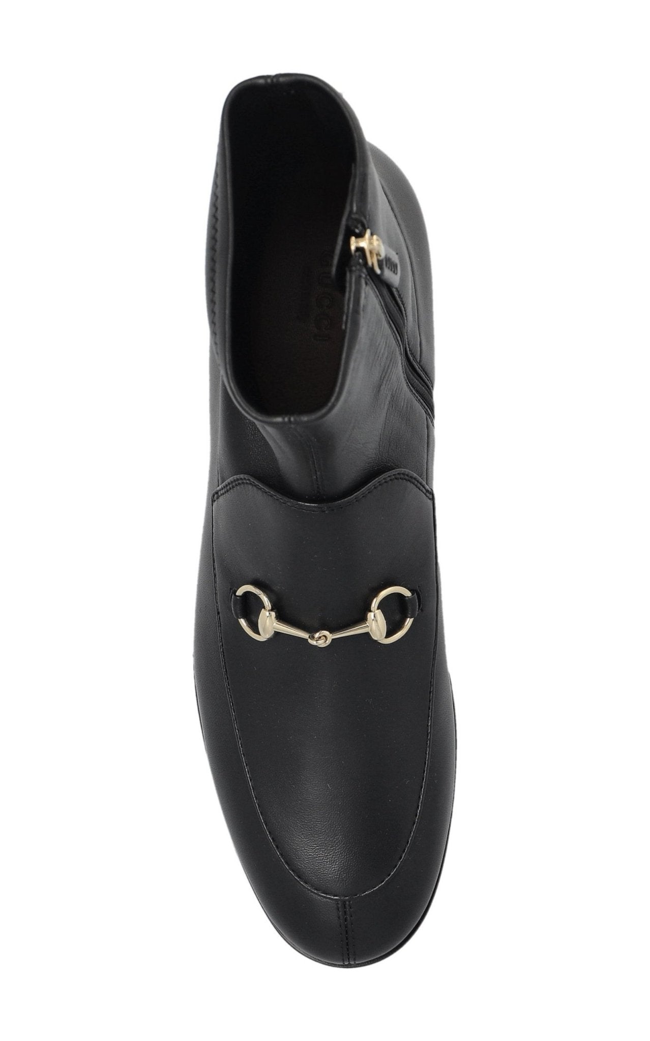 Gucci Jordaan black leather ankle boots with horsebit-inspired hardware