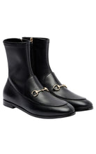 Gucci Jordaan black leather ankle boots with horsebit-inspired hardware