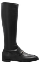 Gucci Jordaan Black Leather Knee-High Boots