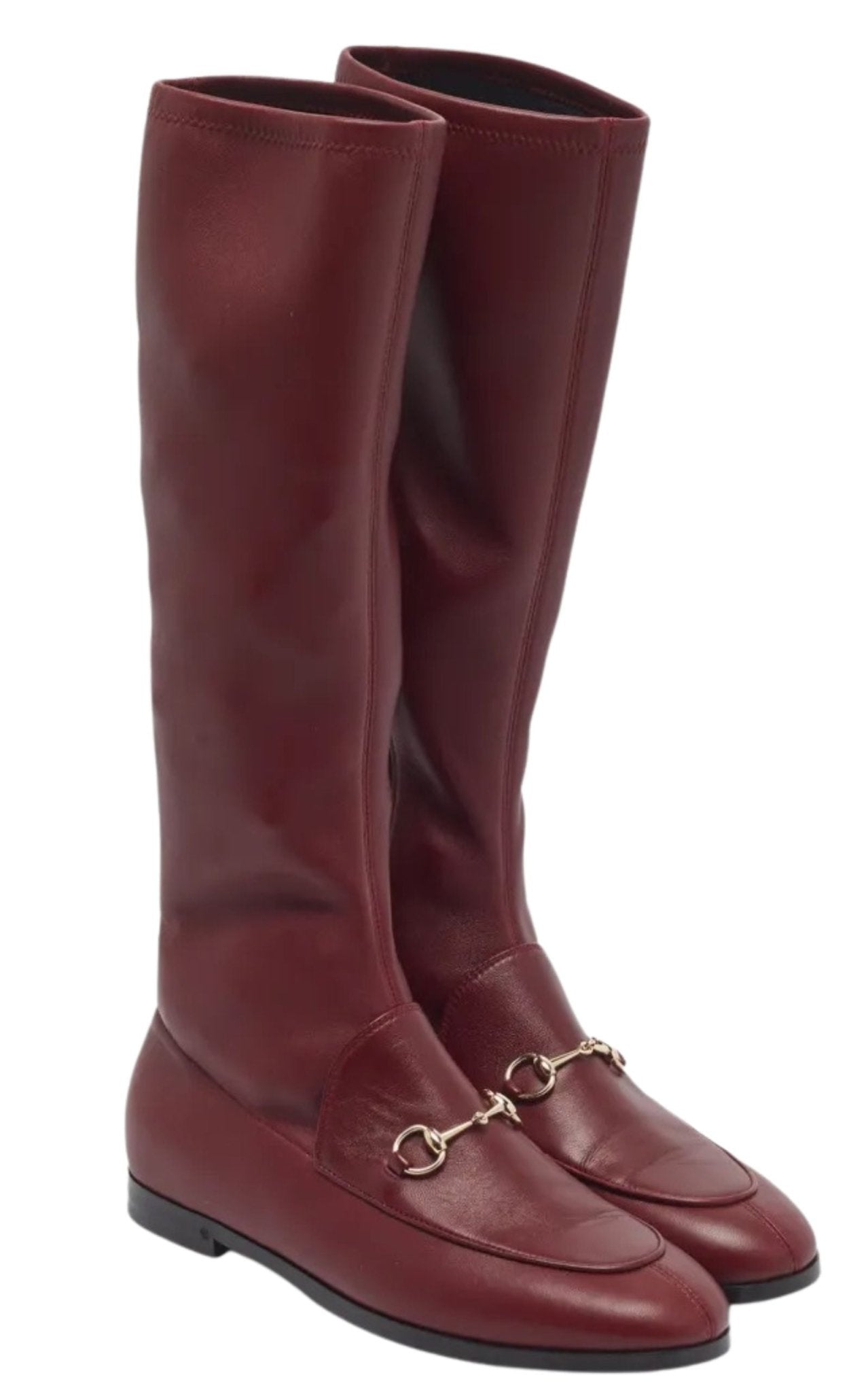 Jordaan Burgundy Leather Knee-High Boots