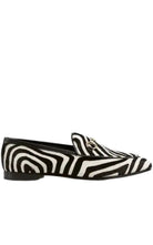 Gucci Jordaan zebra-print calf hair loafers with gold Horsebit hardware and almond toe