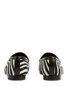 Gucci Jordaan zebra-print calf hair loafers with gold Horsebit hardware and almond toe