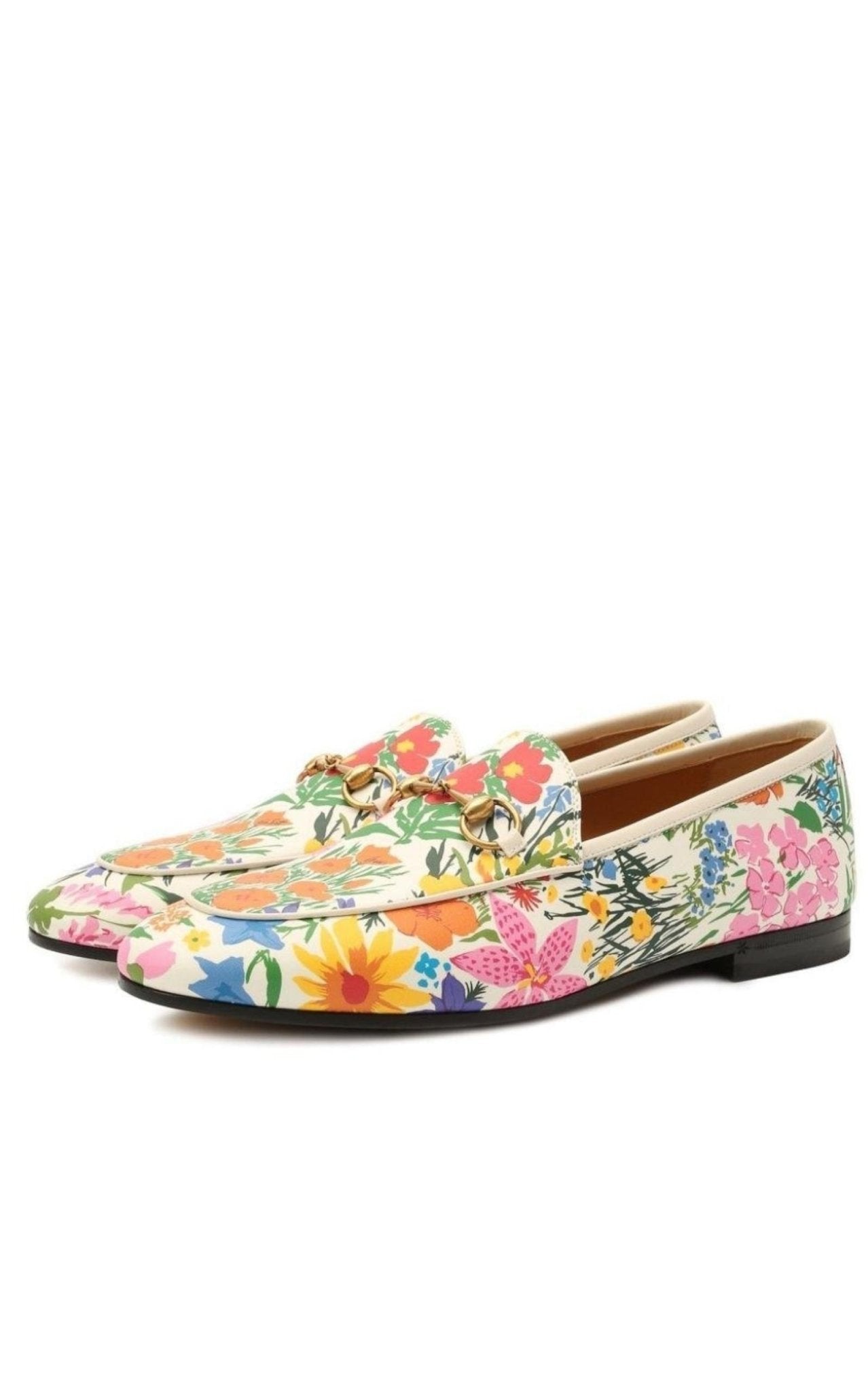 Gucci x Ken Scott Jordaan Floral Horsebit Leather Loafers