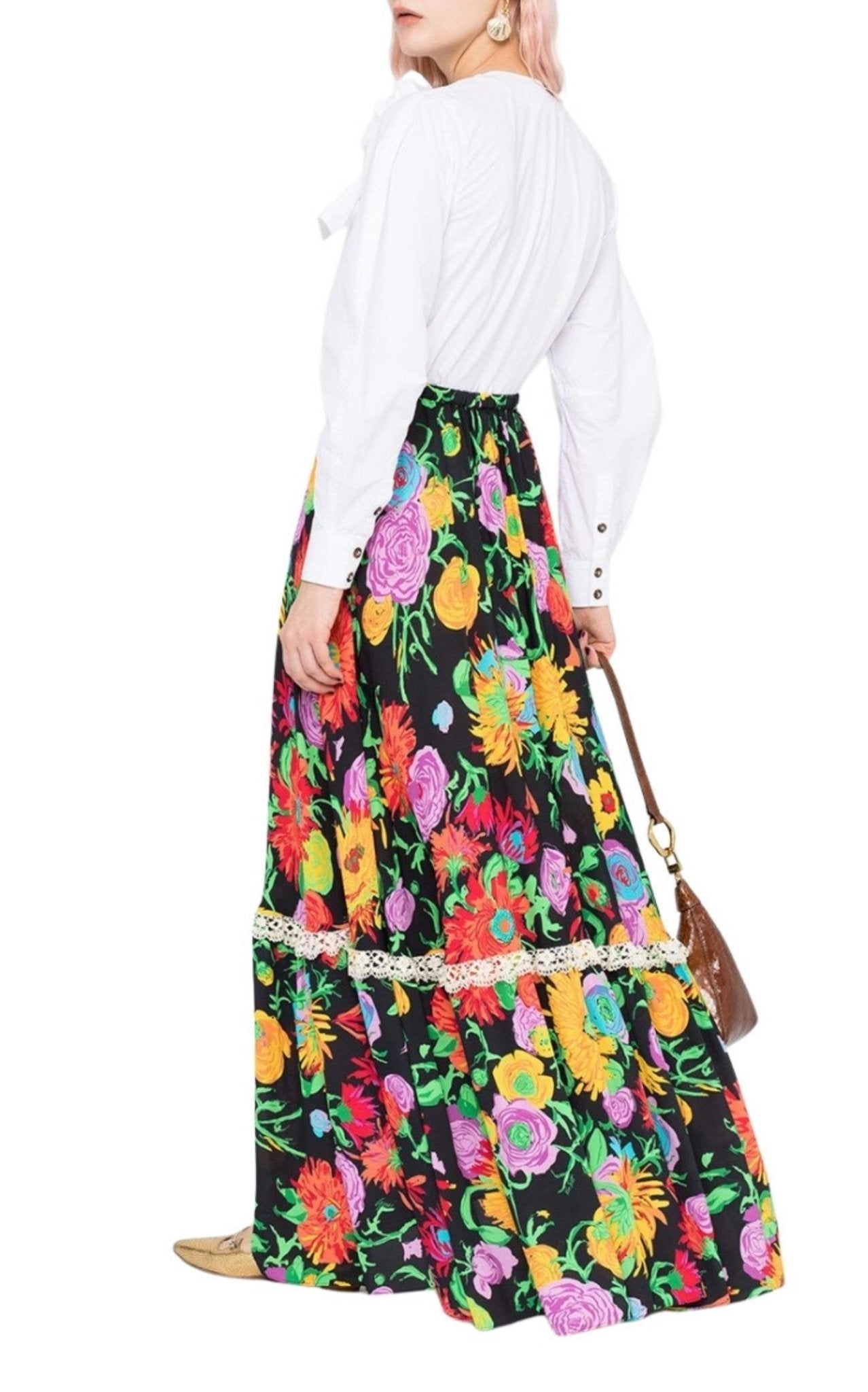 2021年春夏GUCCI ken scott ロングスカート　グッチ Gucci Ken Scott- Print Viscose Skirt