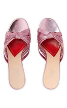 Gucci Knotted Metallic Leather Mid - Heel Bow Mule - Runway Catalog