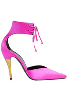 Gucci Schnürpumps aus rosa Satin – Laufsteg-Katalog