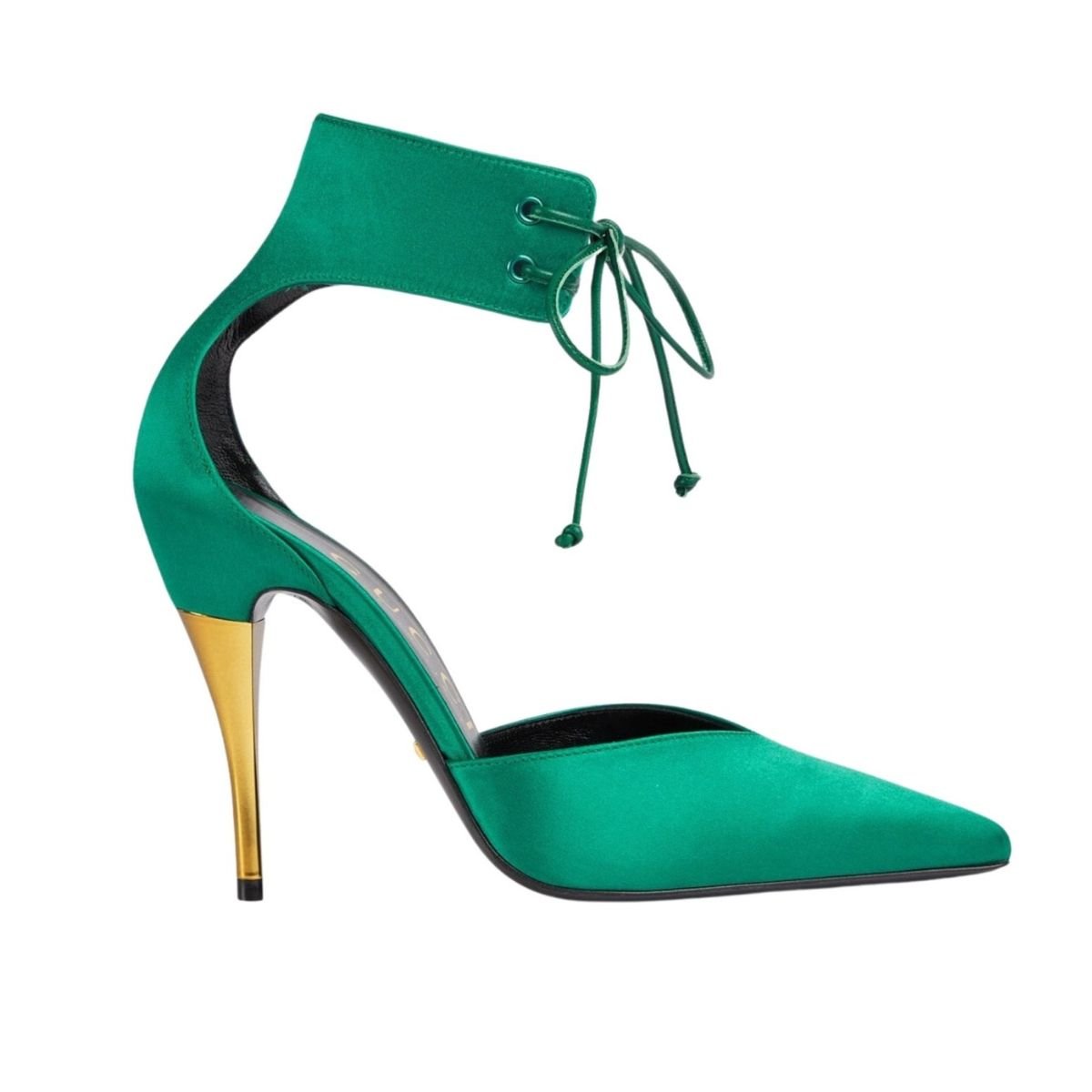 Gucci Lace-up Satin Pump Sandal - New York