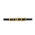 Gucci Leather Choker Necklace in Black with Gold - Tone Logo - Runway Catalog