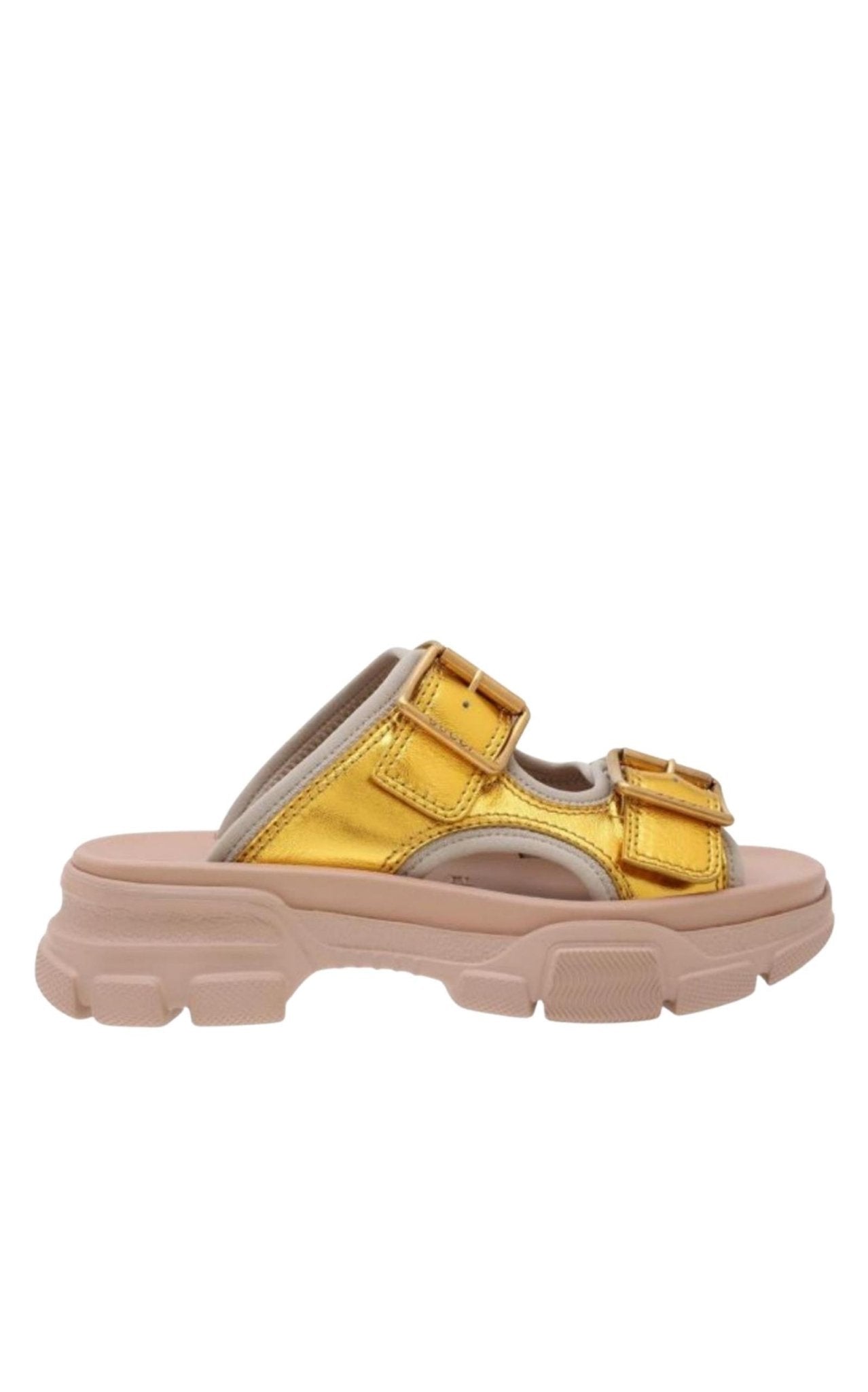 GUCCI ミュール　23.5センチ Gucci Leather Chunky Slide Sandals