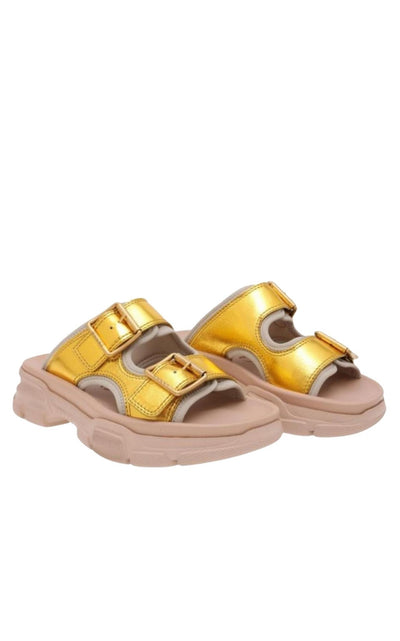 Gucci Leather Chunky Slide Sandals - Runway Catalog