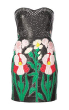 Gucci Leather Flower Intarsia Strapless Dress - Runway Catalog