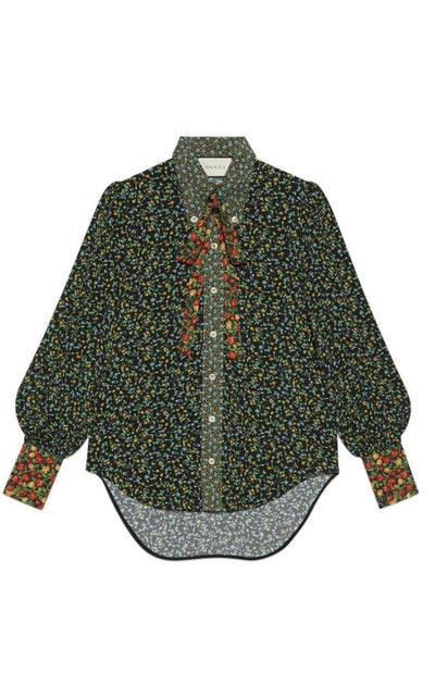 Gucci Liberty Floral Bow Detail Shirt - Runway Catalog