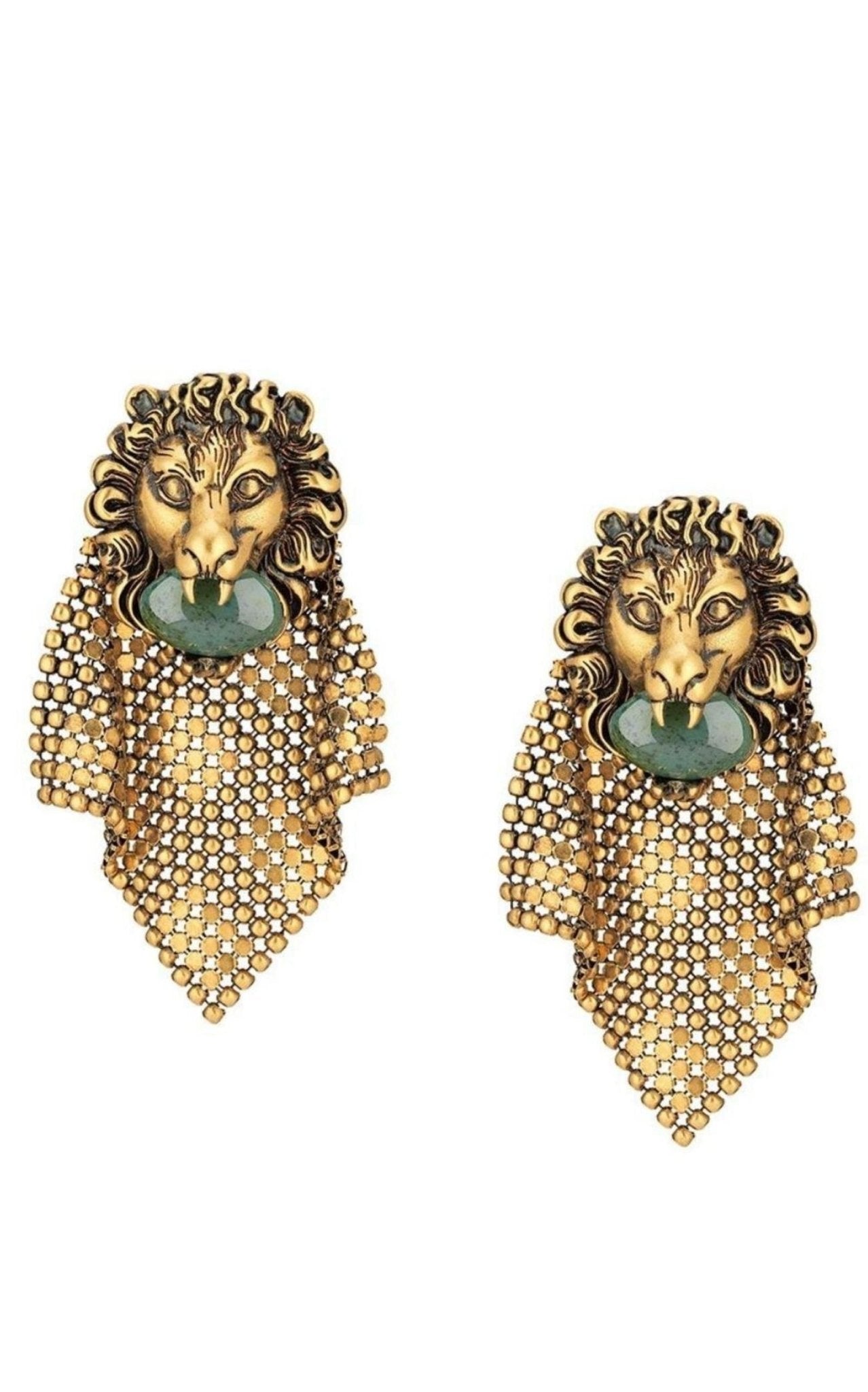Gucci Lion Head Mesh Earrings - Runway Catalog