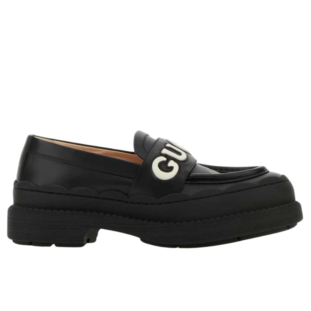 Mocassins en cuir avec logo Gucci appliqué - Catalogue défilé