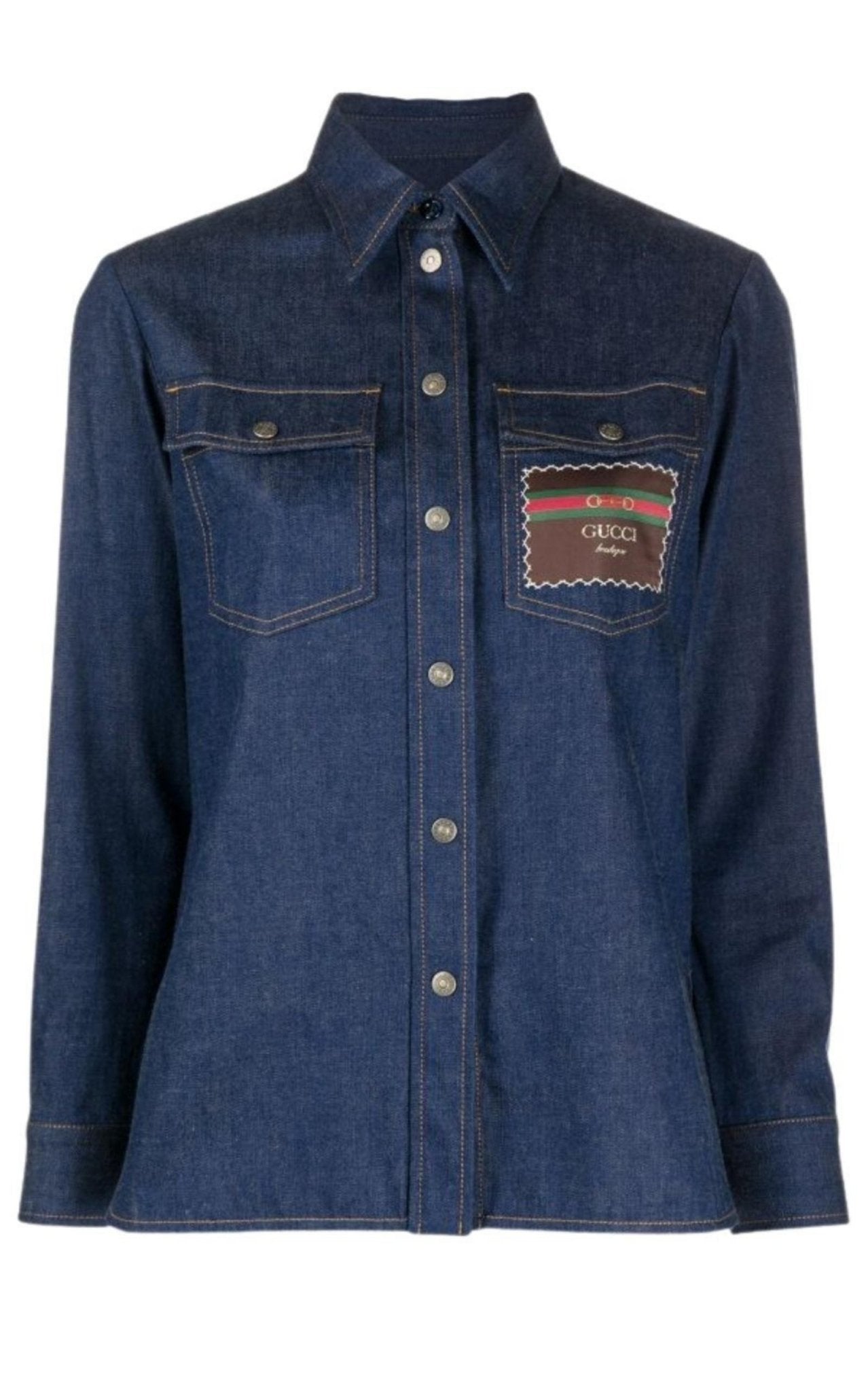 Gucci Logo - patch Denim Shirt - Runway Catalog