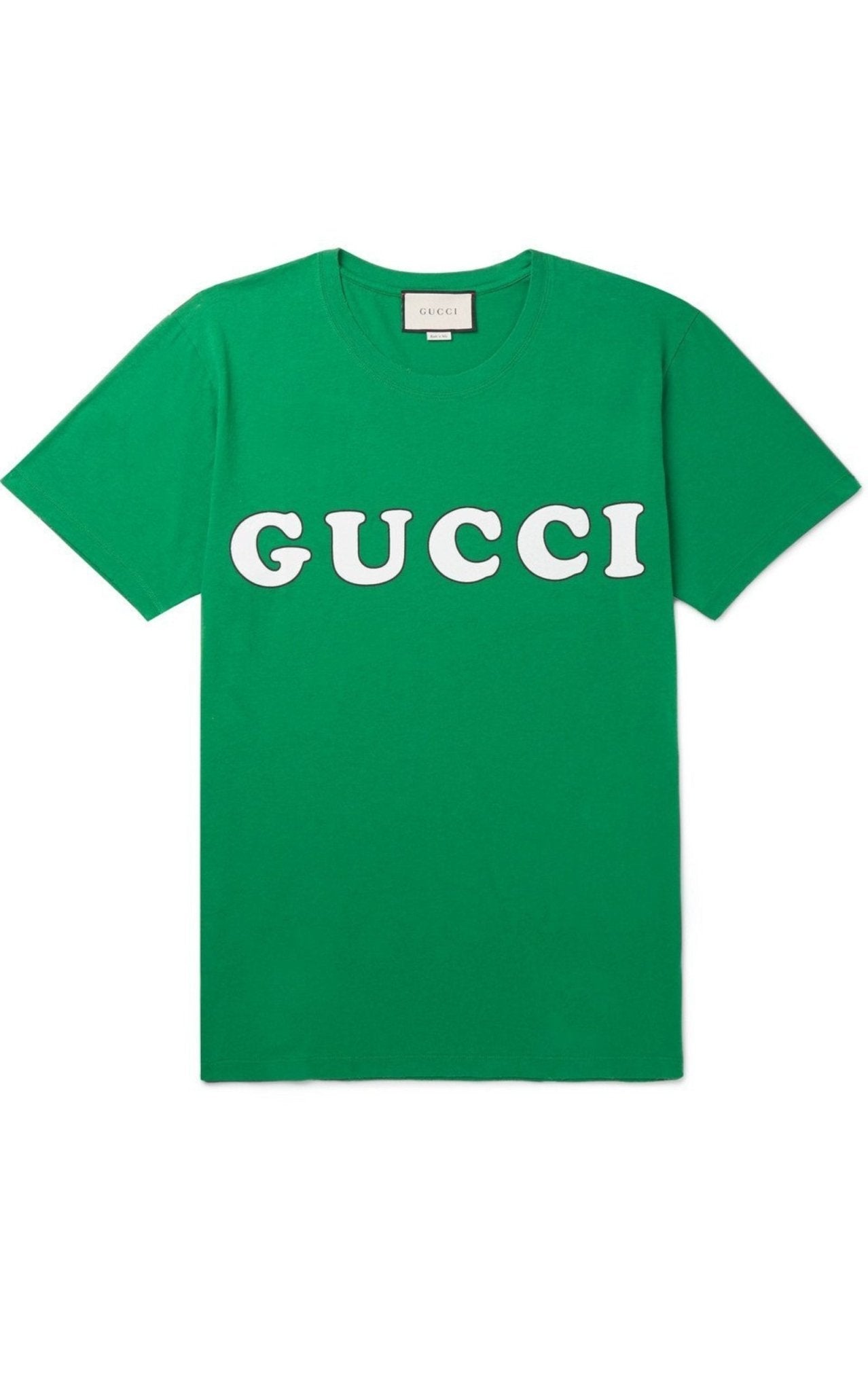 Gucci Logo-Print Cotton T-Shirt in Green
