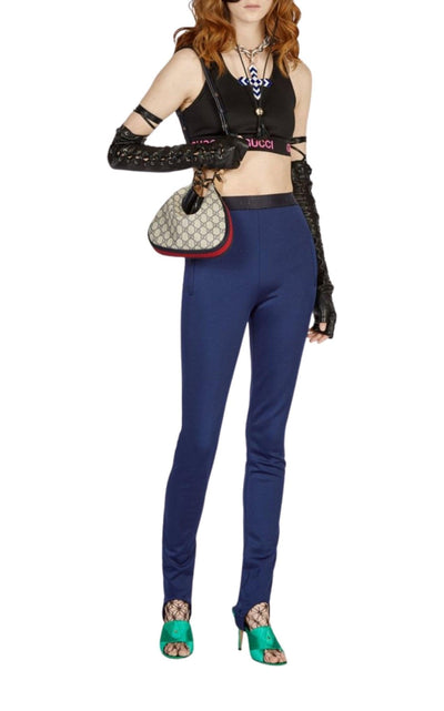 Gucci Logo Waistband Stirrup Leggings - Runway Catalog
