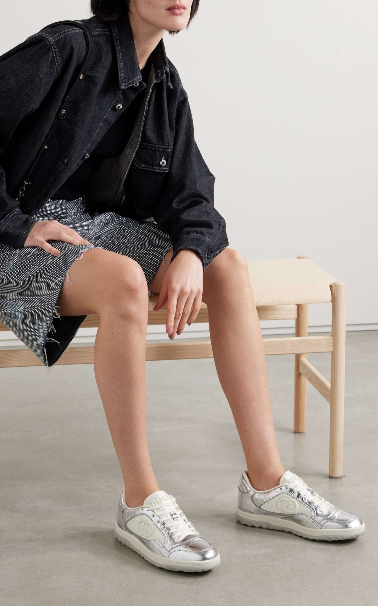 Gucci Mac 80 Silver Leather Sneakers