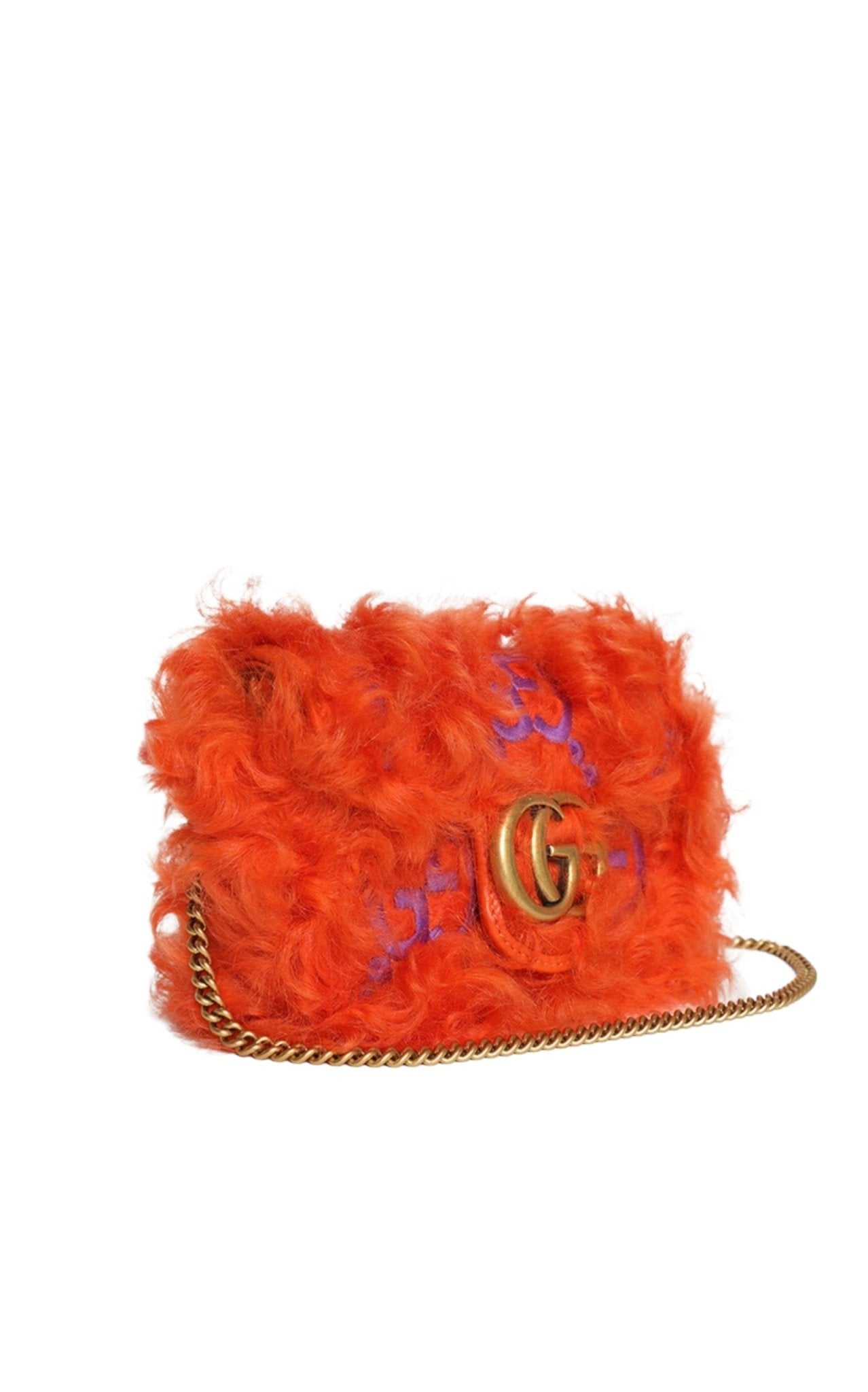 Gucci Marmont Super Mini Shearling Bag in Orange – Runway Catalog