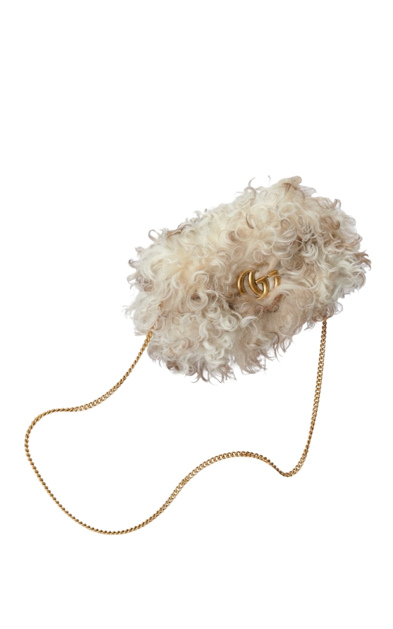 Gucci Marmont Super Mini Shearling Bag in White - Runway Catalog
