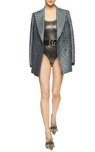 Gucci Metallic - lizard Print Scoop - neck Bodysuit - Runway Catalog