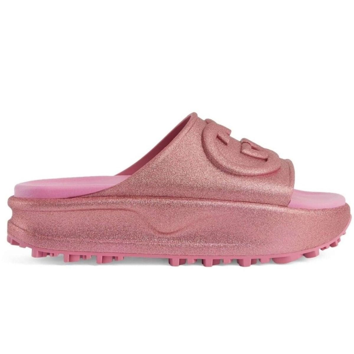 Gucci Miami GG - Sandales en caoutchouc gaufré pailleté - Catalogue défilé