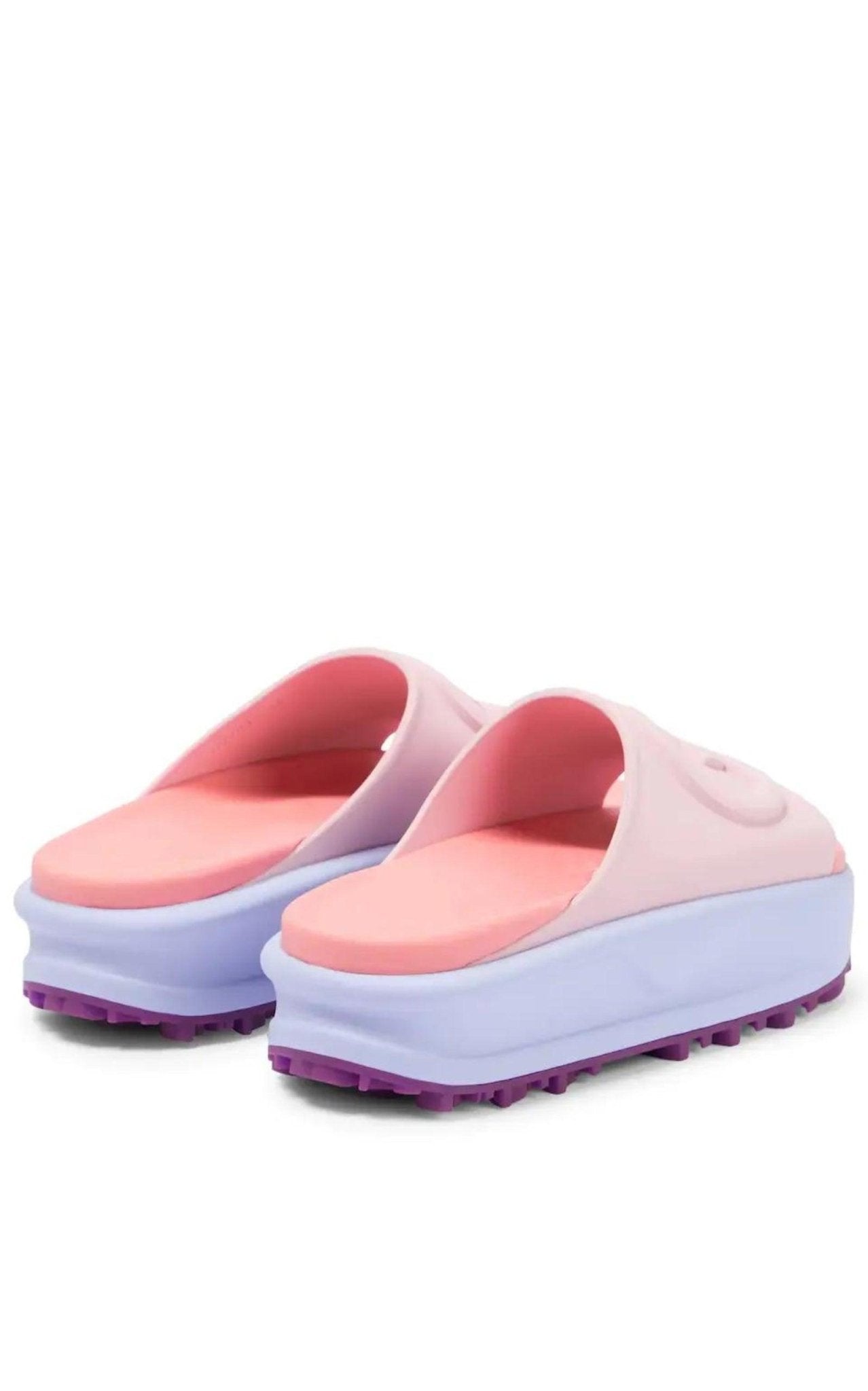 Gucci Miami GG - Embossed Pink Rubber Slides - Runway Catalog