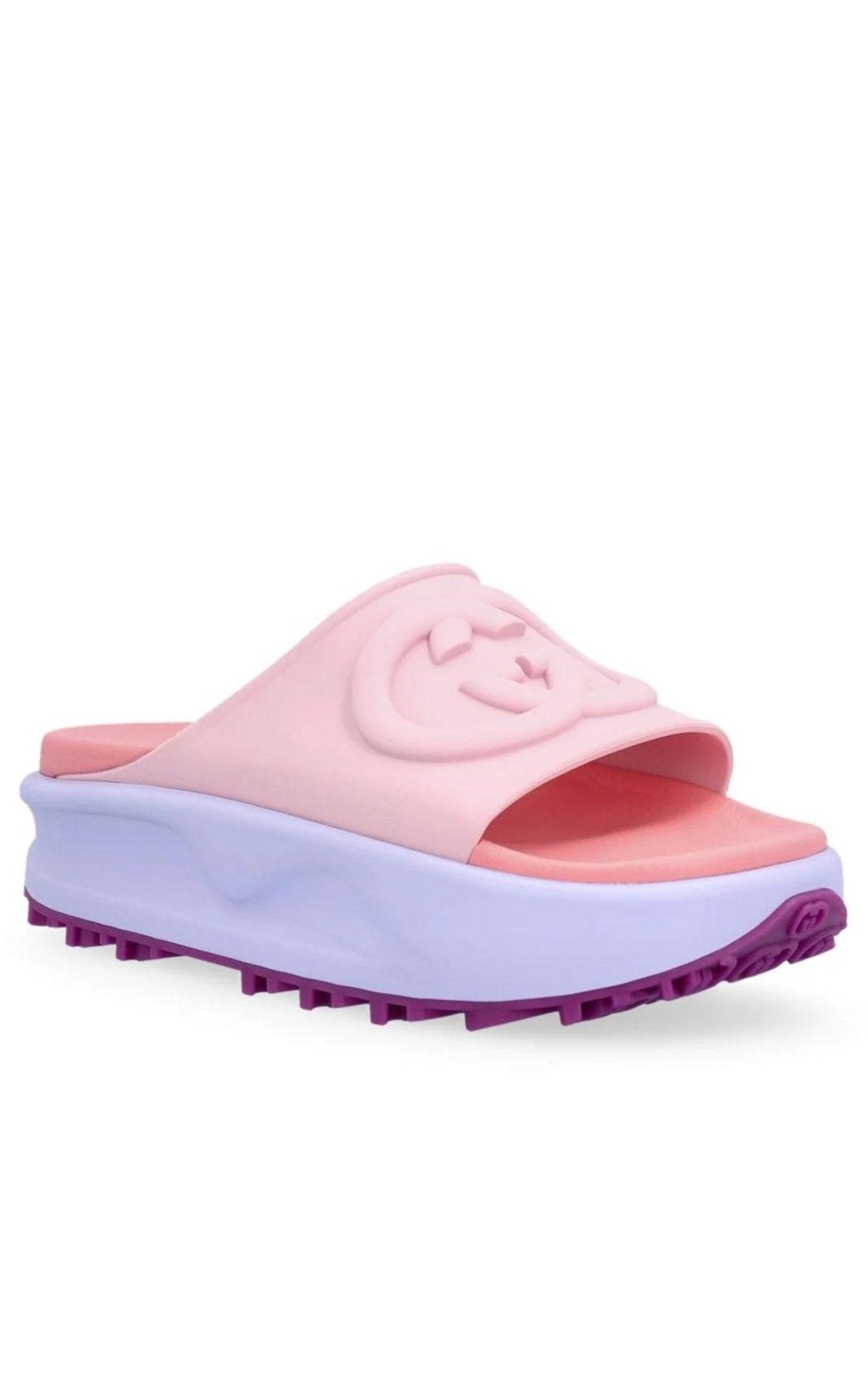Gucci Miami GG-Embossed Pink Rubber Platform Slides