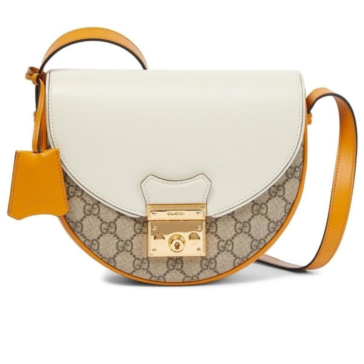 Gucci Natural Padlock GG Kleine Leder-Umhängetasche – Runway-Katalog
