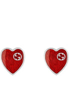 Gucci interlocking G heart stud earrings in sterling silver