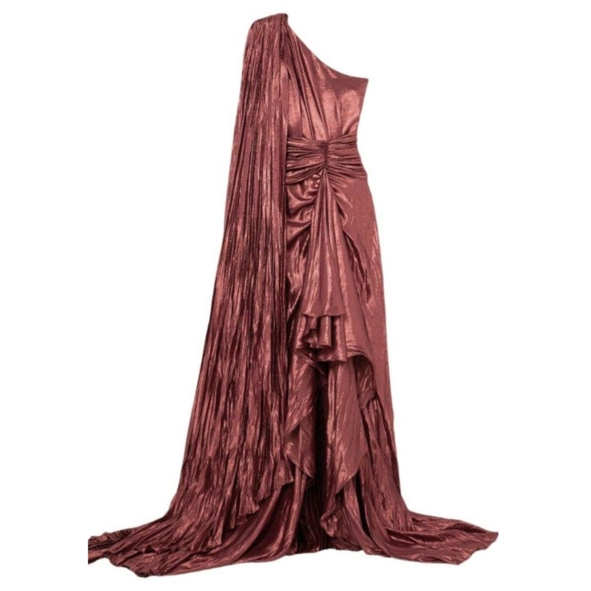 Gucci One Shoulder Asymmetric Lame Gown