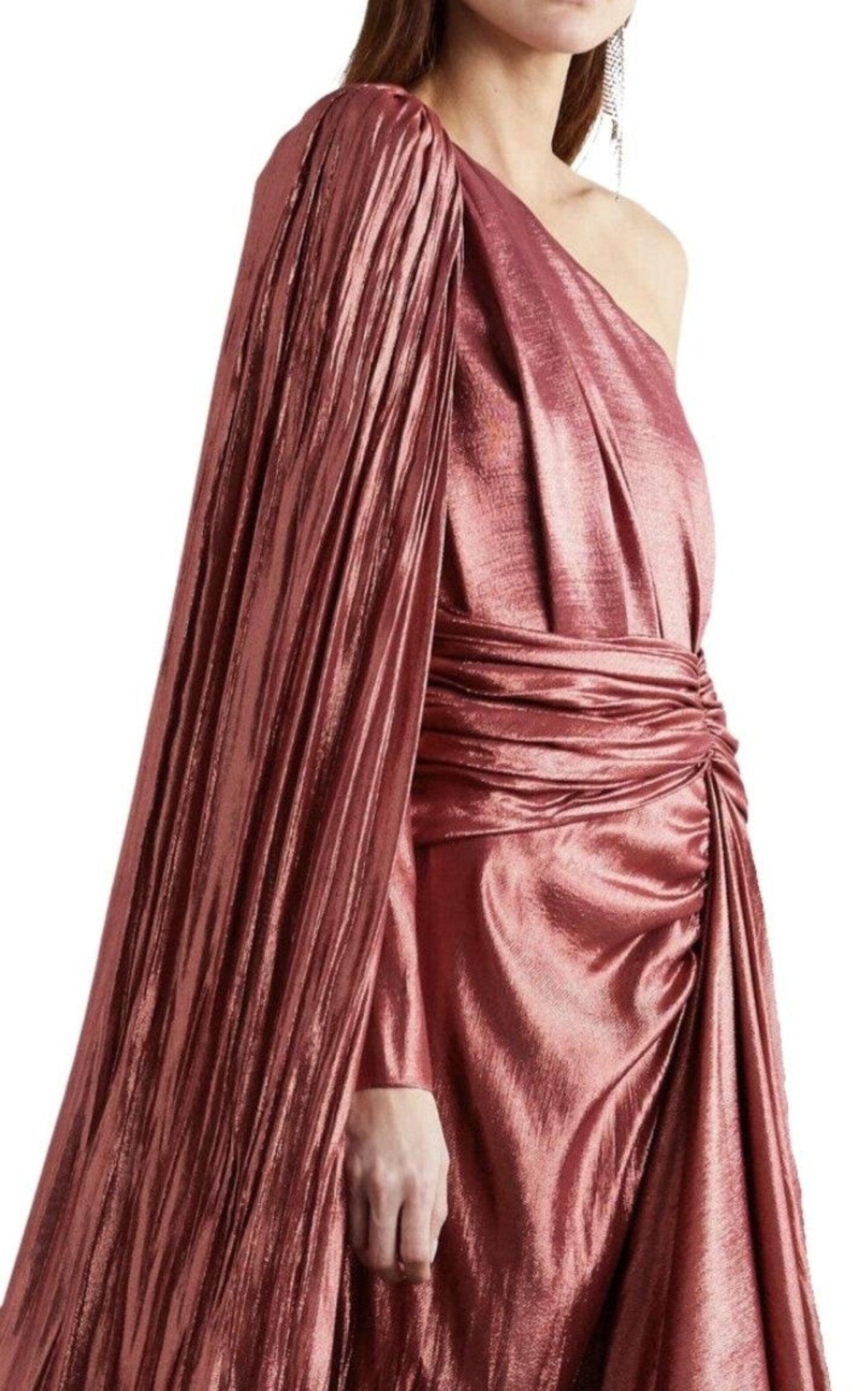 Gucci One Shoulder Asymmetric Lame Gown - Runway Catalog