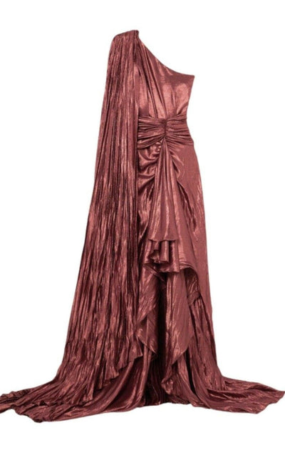 Gucci One Shoulder Asymmetric Lame Gown - Runway Catalog