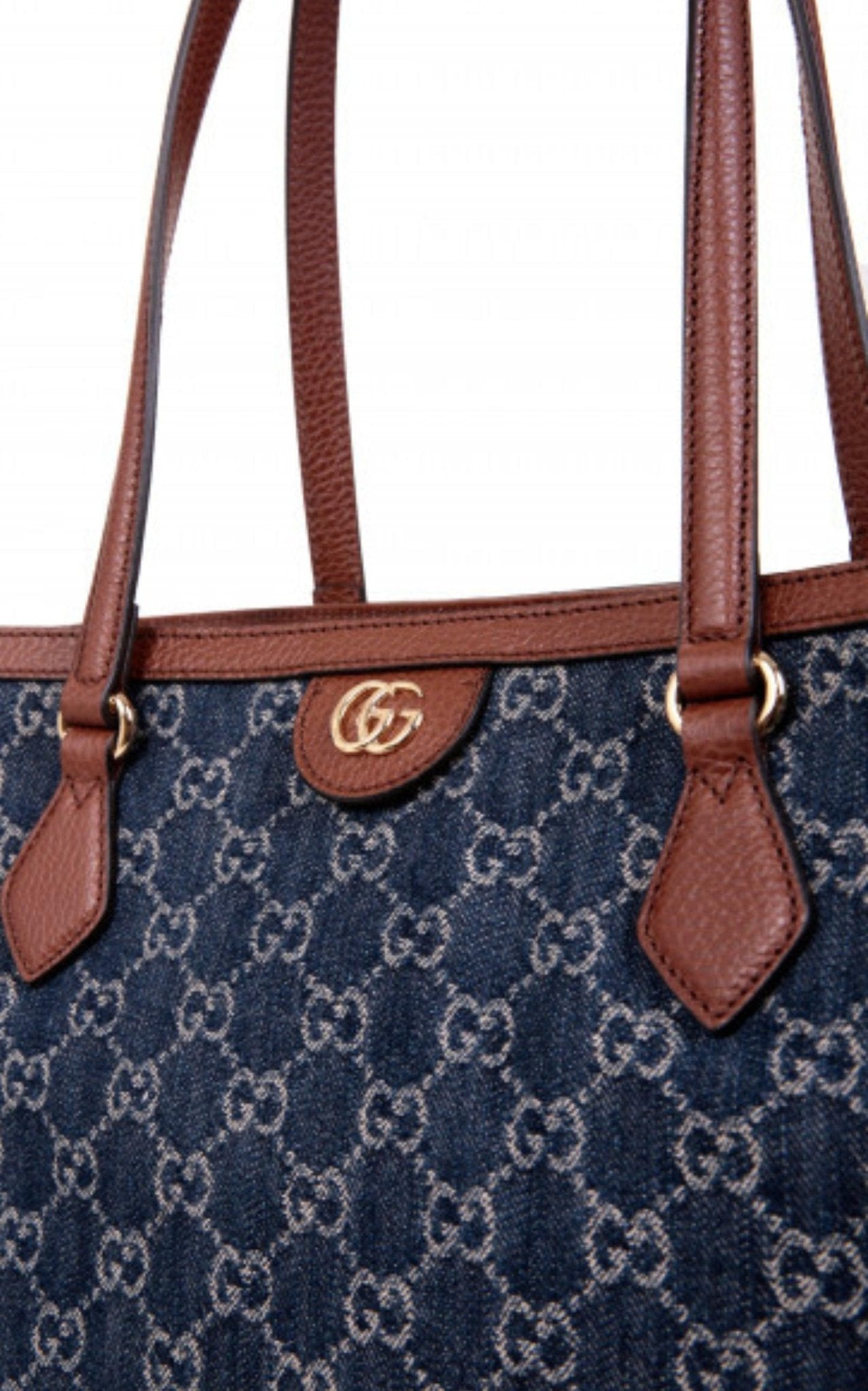 Gucci Ophidia GG Denim Medium Shopping Tote - Runway Catalog