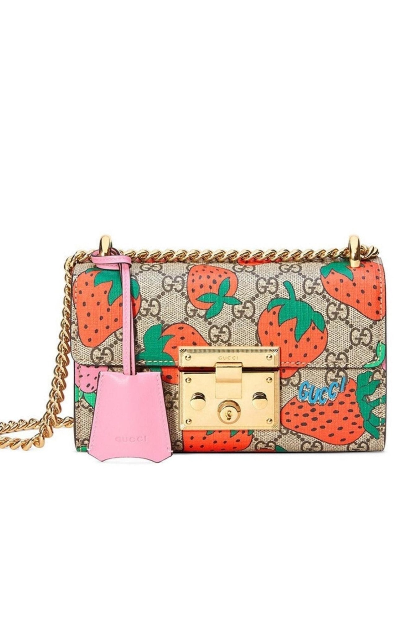 Gucci Padlock Gg Strawberry Small Shoulder Bag – Runway Catalog