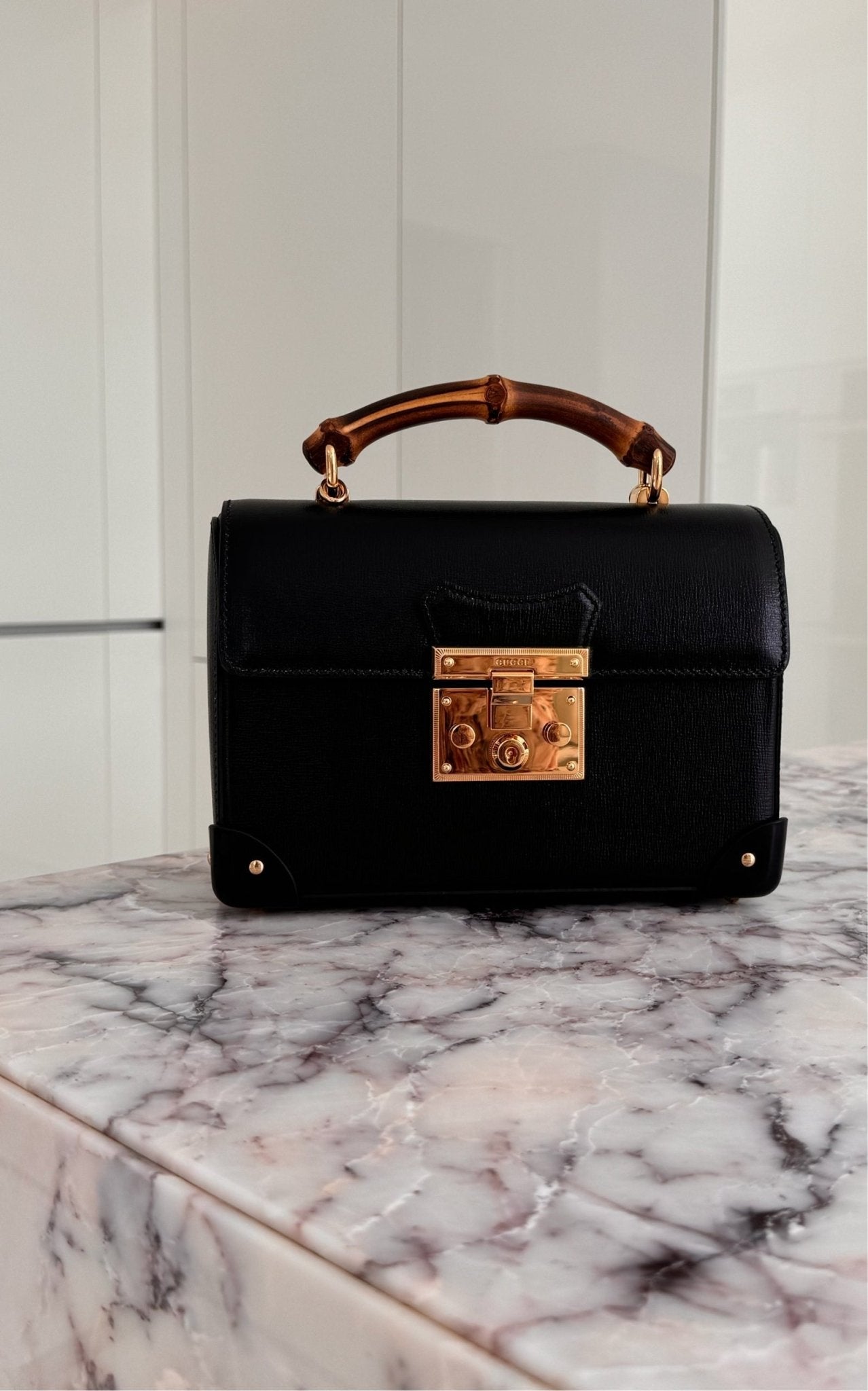 Gucci Padlock Small Bamboo Black Shoulder Bag