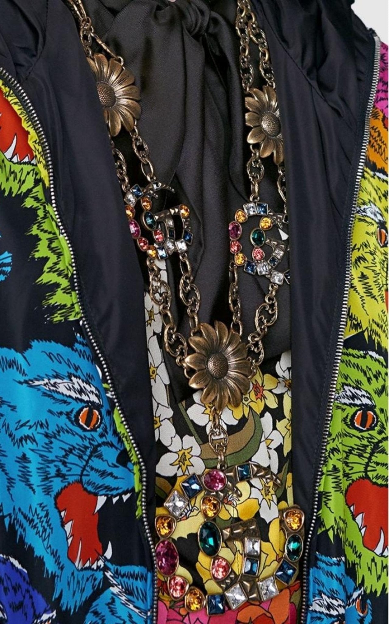Gucci Panther Face Nylon Jacket