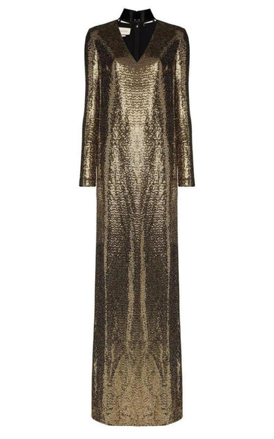 Gucci Patent Choker Chainmail Gown - Runway Catalog