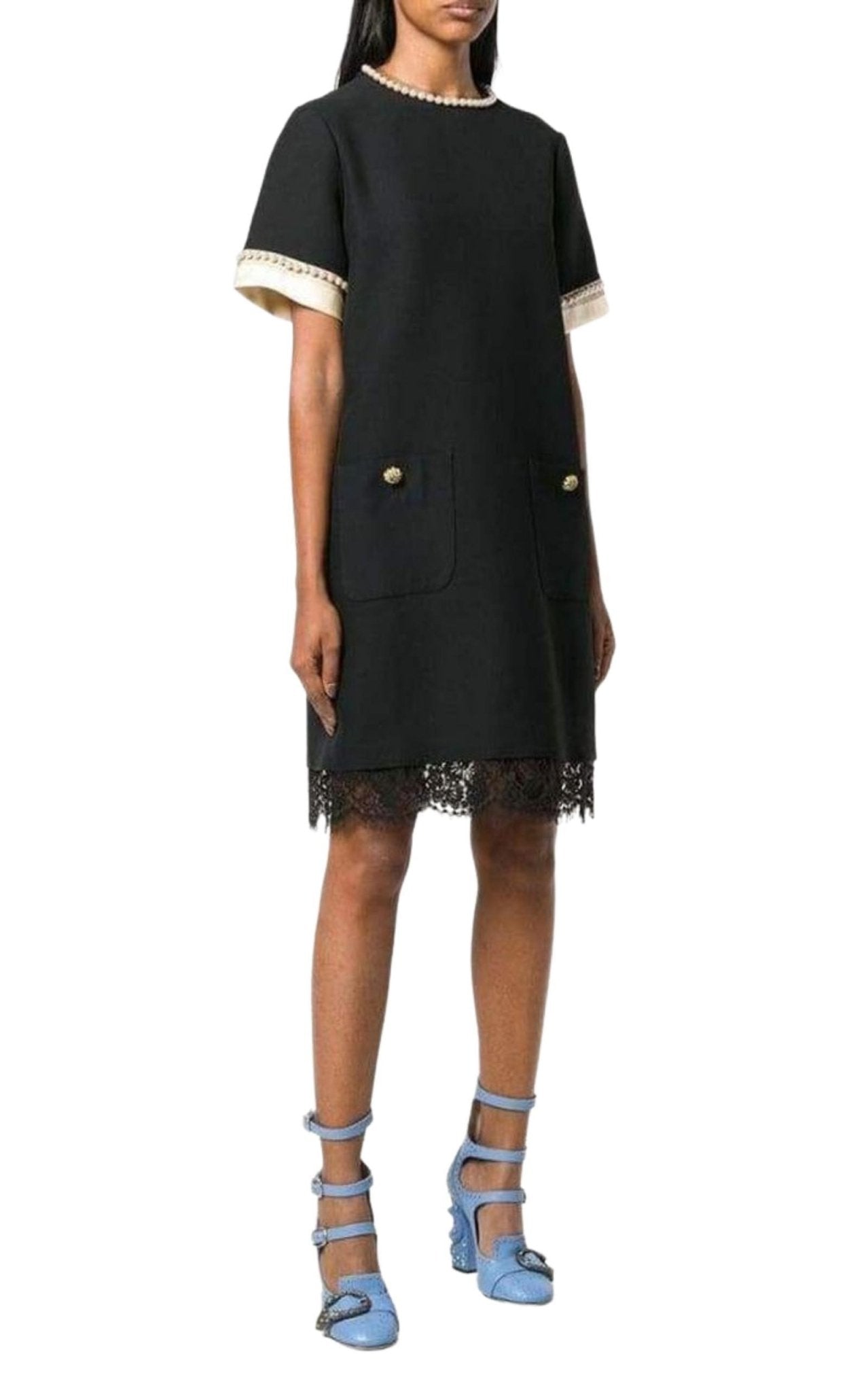 Gucci Pearl Embellished Shift Dress - Runway Catalog
