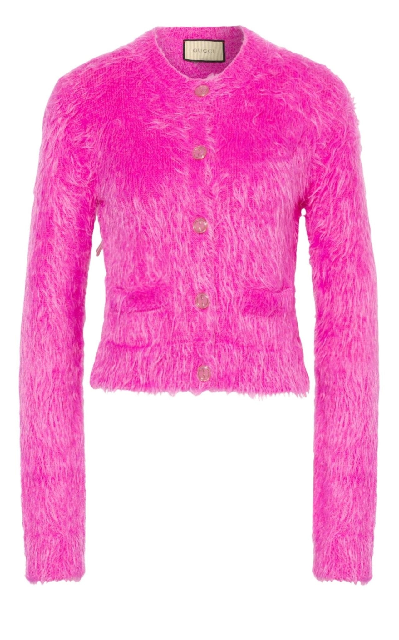 Gucci Pink Brushed Wool Cardigan